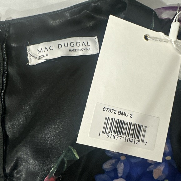 NWT Mac Duggal [ 2‎ ] 67872 Floral Chiffon Long Sleeve Maxi Dress Black #S1875 - Picture 6 of 14